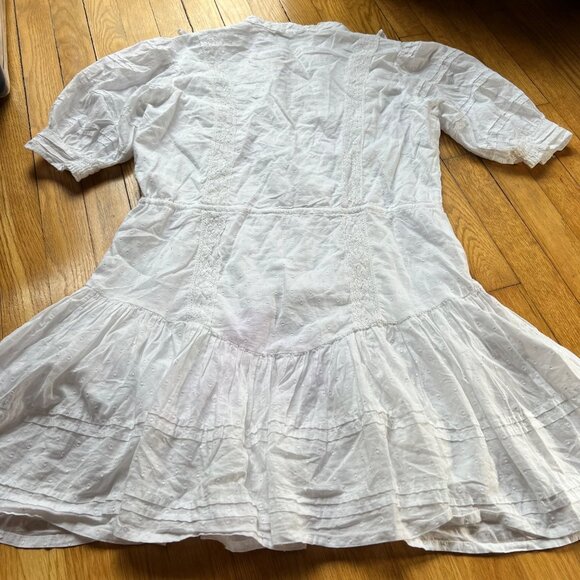 Bardot Size 12 XL White Henrietta 100% Cotton Eyelet Lace Swiss Dot Mini Dress - Picture 15 of 16